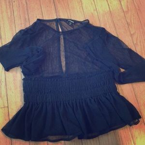 Black sheer express dressy top Small worn once